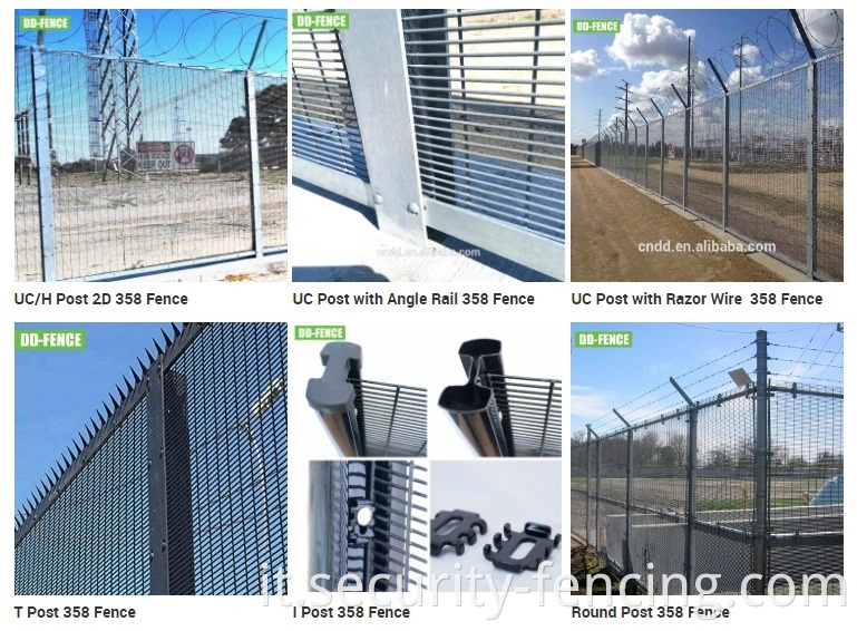 Messa saldata galvanizzata 358 recinzione anti -Climb Anti Climb ad alta sicurezza per il trattamento aeroportuale del gas di raffinatura della fabbrica Sostazione di potenza ferroviaria